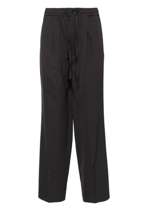 Attachment drawstring-waistband wool trousers - Black