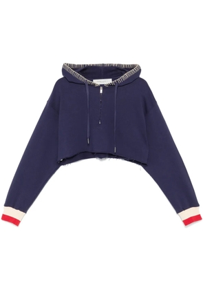Golden Goose half-zip cropped hoodie - Blue