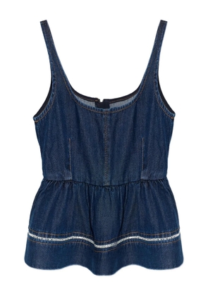 MUNTHE Rulst peplum-hem top - Blue