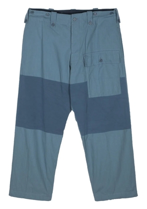 Yohji Yamamoto tapered cotton cargo trousers - Blue
