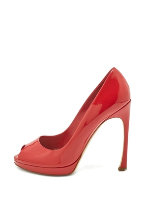Christian Dior Pre-Owned Miss Dior peep-toe leather pumps - Red