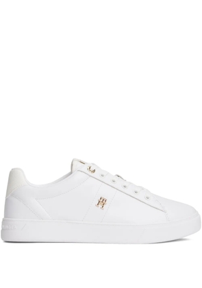 Tommy Hilfiger logo-detail leather sneakers - White