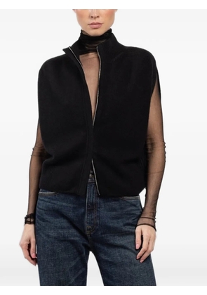 SA SU PHI Matilda zip-up high-neck cardigan - Black