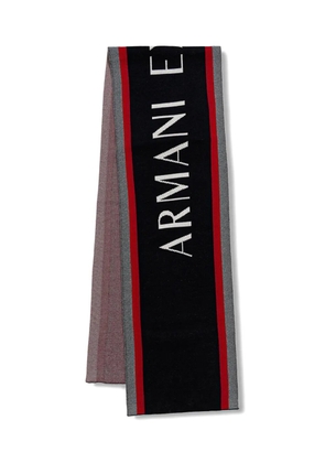 Armani Exchange stripe-detail scarf - Blue