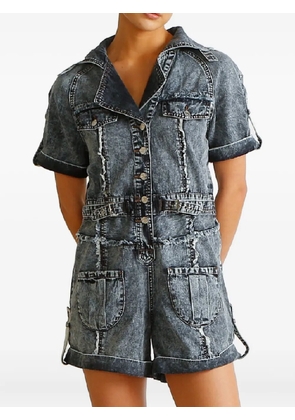 IXIAH Asha frayed playsuit - Blue