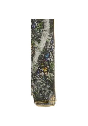 Alexander McQueen Pre-Owned floral-print square scarf - Black