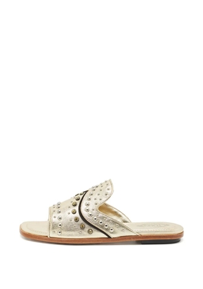 Tod's Vintage stud-embellished leather sandals - Gold