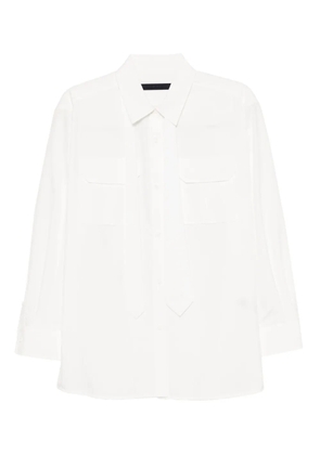 Juun.J detachable-scarf blouse - White