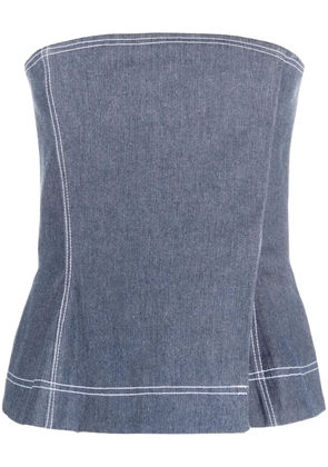Ioana Ciolacu contrasting-stitch bustier top - Blue
