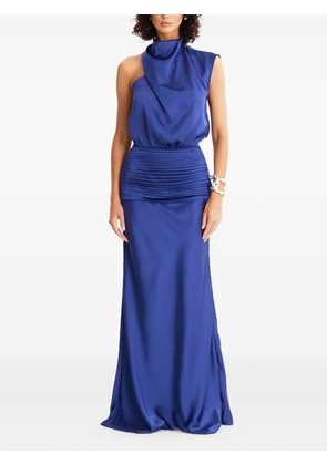 MOOS STUDIO asymmetric-shoulder maxi dress - Blue