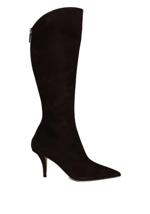 Paris Texas 75mm pointed-toe suede knee-high boots - Black