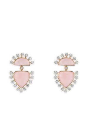 ROBINSON PELHAM 18K yellow gold Pink Opal Heart earrings