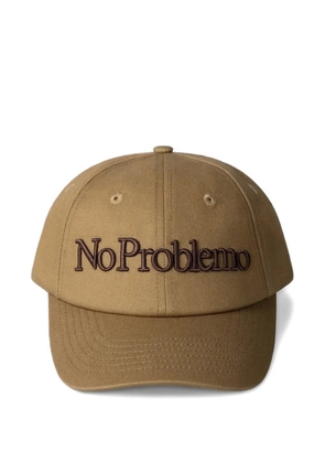 NO PROBLEMO embroidered snapback cap - Neutrals
