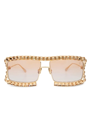 ANNA-KARIN KARLSSON crystal-embellished square sunglasses - Gold