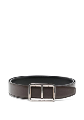 TOM FORD T-buckle leather belt - Brown