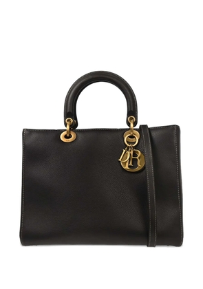 Christian Dior Pre-Owned 2002 large Lady Dior leather tote bag - Black