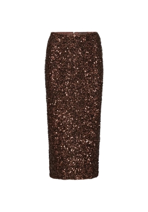 ROTATE BIRGER CHRISTENSEN sequin-embellished midi skirt - Brown
