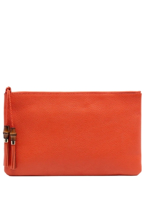Gucci Pre-Owned 2016-2025 Calfskin Bamboo Tassel clutch bag - Orange