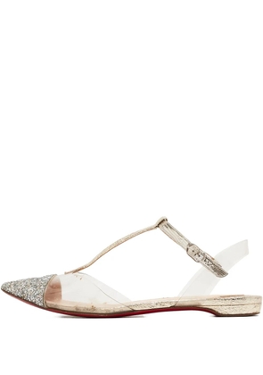 Christian Louboutin Pre-Owned glitter-detailing ballet flats - Silver