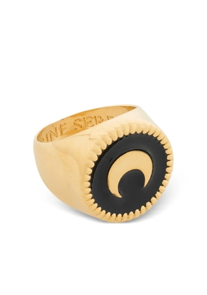 Marine Serre logo-plaque ring - Gold