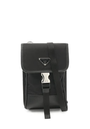 Prada Pre-Owned 2020s enamel-triangle shoulder bag - Black