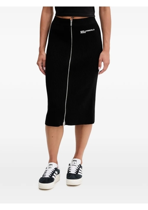 Karl Lagerfeld Jeans zip-fastening midi skirt - Black