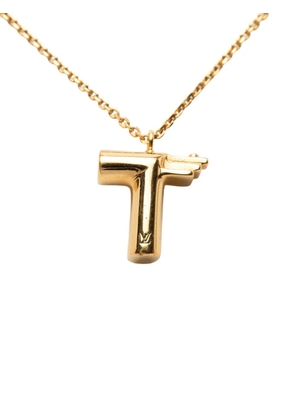 Louis Vuitton Pre-Owned 2020 Gold Plated LV and Me Letter T Pendant Necklace costume necklace
