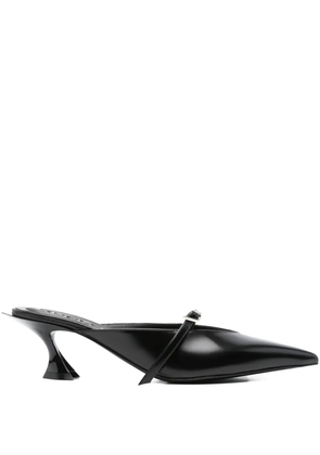 Mugler 70mm pointed-toe ribbon mules - Black