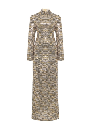 Rosetta Getty turtleneck sequin maxi dress - Gold