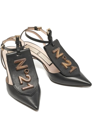 Nº21 pointed-toe ankle-strap pumps - Black