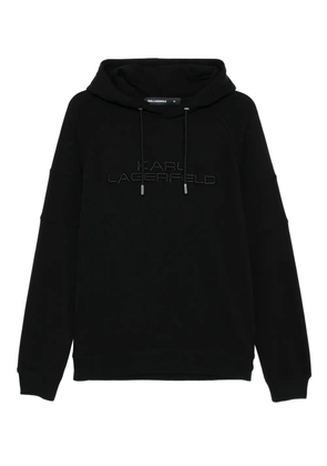 Karl Lagerfeld logo-embroidered hoodie - Black