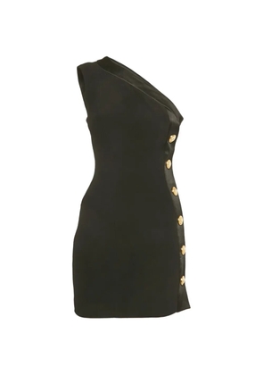 Balmain Pre-Owned one-shoulder button-detail mini dress - Black