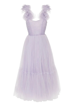 Ana Radu floral-appliqué gown - Purple