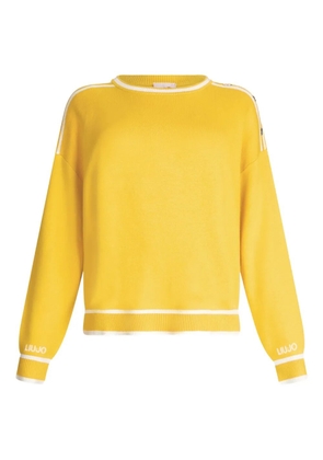 LIU JO logo-detail button-embellished jumper - Yellow