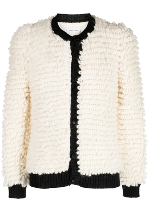 Ernest W. Baker loop-knit two-tone cardigan - White