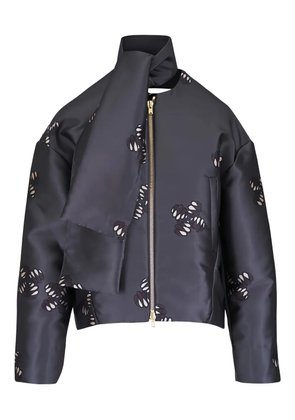 Odeeh scarf print jacket - Grey