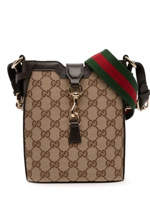 Gucci Pre-Owned 2016-2025 Mini GG Canvas Web bucket bag - Brown