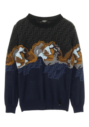 Fendi Pre-Owned FF logo-pattern knitted top - Blue