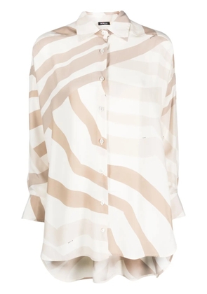 Kiton abstract-print long-sleeve shirt - Neutrals