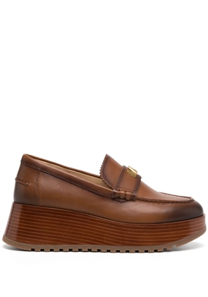 Michael Kors Indy burnished loafers - Brown