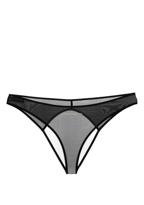 Maison Close Open semi-sheer thong - Black