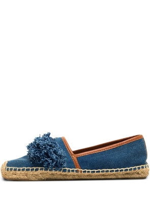 Tory Burch pre-owned fringed canvas espadrilles - Blue