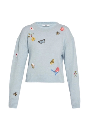 ERDEM embellished crew-neck sweater - Blue