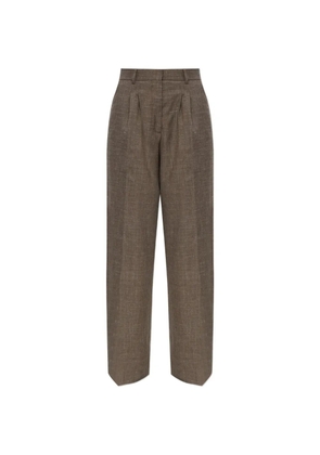 Officine Generale pleated wide-leg trousers - Brown
