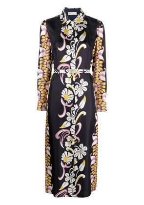Tory Burch floral-print silk shirtdress - Black