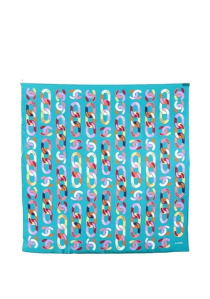 CHANEL Pre-Owned 1980 Coco Mark scarf - Blue