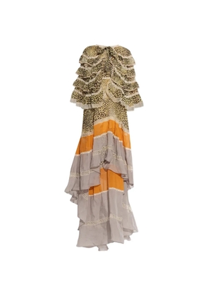 ETRO ruffled leopard-print maxi dress - Brown