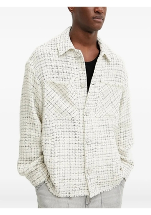 IRO tweed frayed-edge shirt jacket - Neutrals