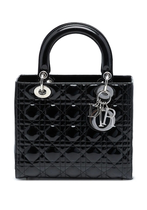 Christian Dior Pre-Owned 2010 Medium Patent Cannage Lady Dior satchel - Black