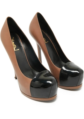 Saint Laurent Pre-Owned Tribtoo platform pump - Brown